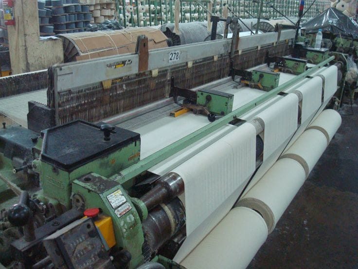 Weaving loom at Shree Nakoda Impex, Bhilwara
